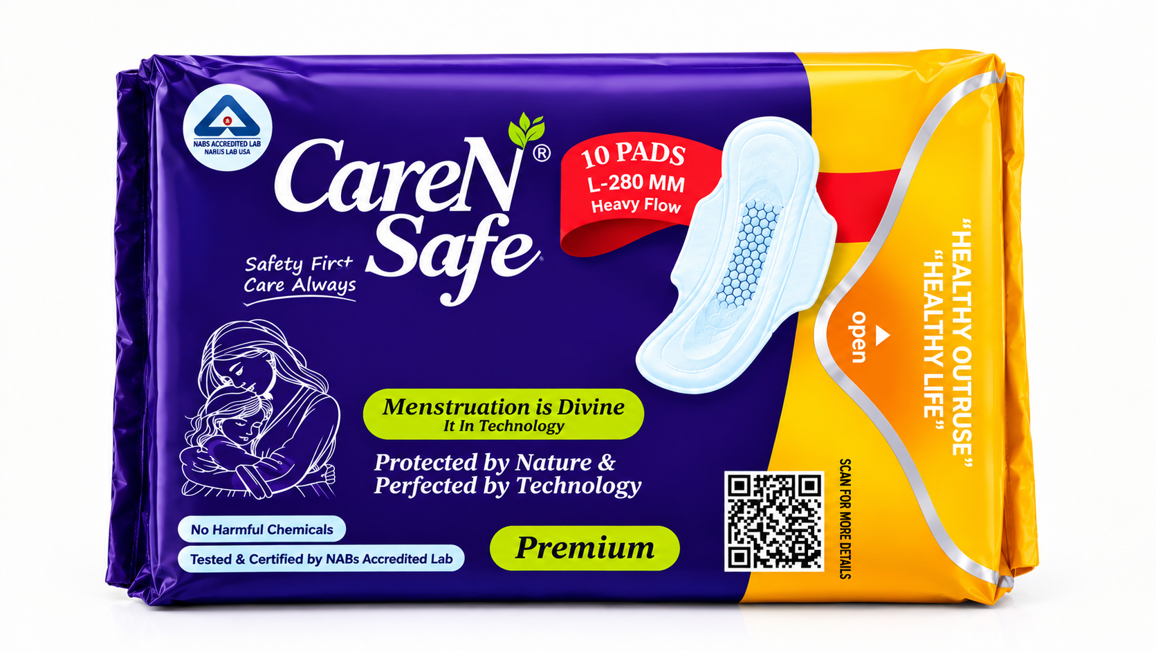 CareN Safe L yellow pack, 280 mm